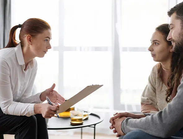 Couple practicing communication skills during a coaching session in Albuquerque, NM